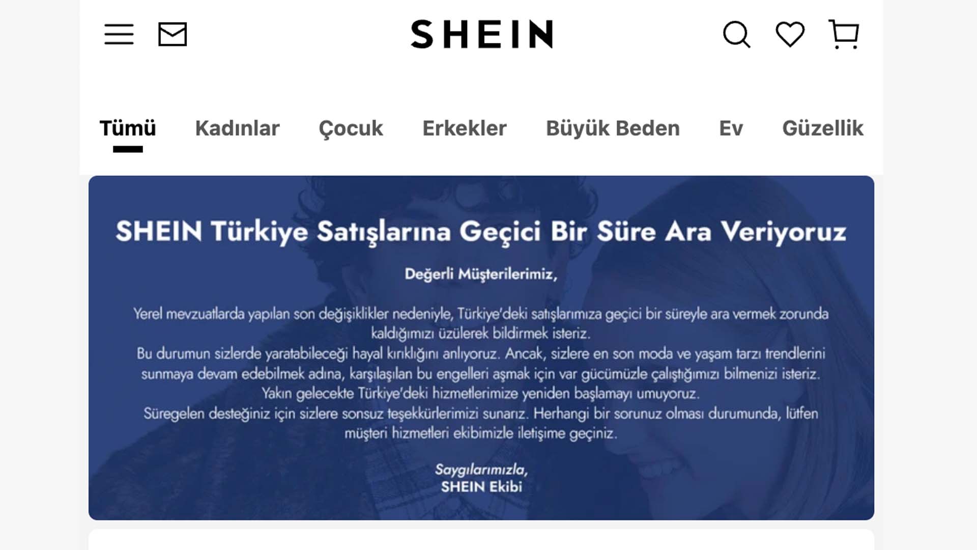 Çinli Shein, Türkiye satışlarına ara verme kararı aldı